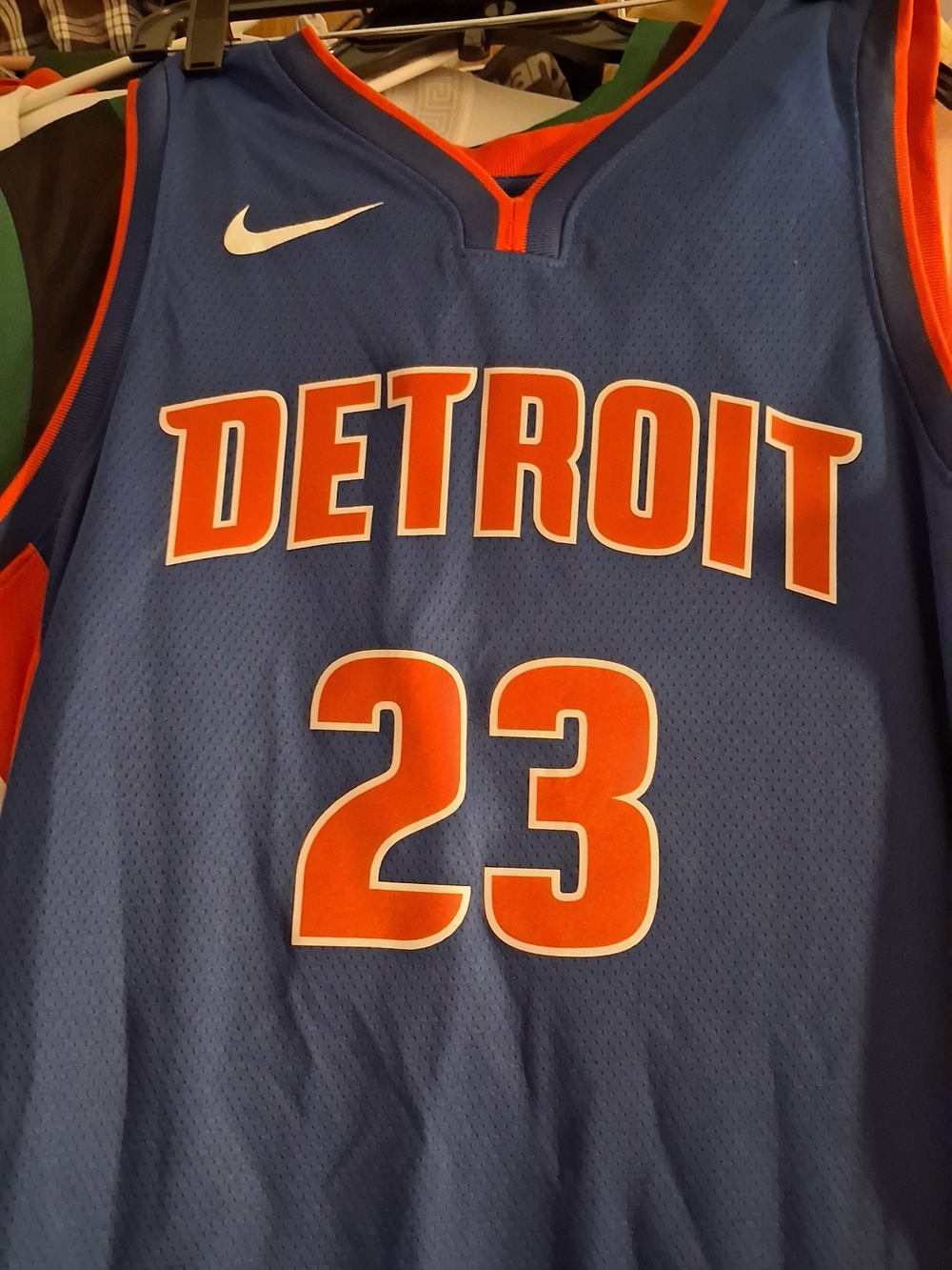 Nike Blue and Red Detroit Pistons #23 Basketball Jersey Jaden Ivey